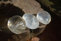 Polished Clear Rock Crystal & Girasol Quartz Palm Stones  x 12 From Madagascar - Toprock Gemstones and Minerals 