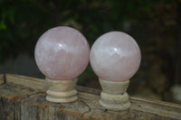 Polished Pink Rose Quartz Spheres  x 4 From Madagascar - Toprock Gemstones and Minerals 