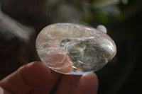 Polished Clear Rock Crystal & Girasol Quartz Palm Stones  x 12 From Madagascar - Toprock Gemstones and Minerals 