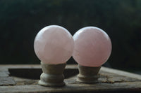 Polished Pink Rose Quartz Spheres  x 4 From Madagascar - Toprock Gemstones and Minerals 