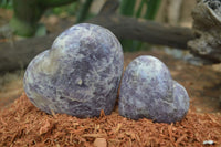 Polished Purple Lepidolite Hearts  x 6 From Ambatondrazaka, Madagascar - Toprock Gemstones and Minerals 