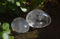 Polished Clear Rock Crystal & Girasol Quartz Palm Stones  x 12 From Madagascar - Toprock Gemstones and Minerals 