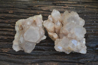 Natural Cascading White Phantom Smokey Quartz Clusters  x 2 From Luena, Congo - Toprock Gemstones and Minerals 