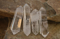 Polished Double Terminated Clear Quartz Points x 12 From Madagascar