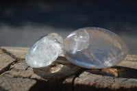 Polished Clear Rock Crystal & Girasol Quartz Palm Stones  x 12 From Madagascar - Toprock Gemstones and Minerals 