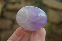 Polished Chevron Amethyst Galet-Palm Stones x 12 From Madagascar