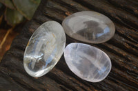 Polished Clear Rock Crystal & Girasol Quartz Palm Stones  x 12 From Madagascar - Toprock Gemstones and Minerals 