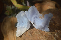 Natural Etched Blue Chalcedony Specimens  x 12 From Nsanje, Malawi