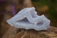 Natural Etched Blue Chalcedony Specimens  x 12 From Nsanje, Malawi