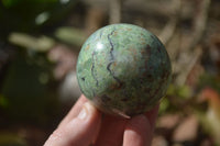 Polished Green Chrysoprase Spheres  x 6 From Madagascar