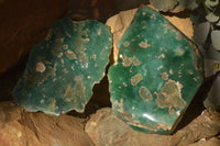 Polished  One Side Polished Emerald Mtorolite Plates  x 2 From Zimbabwe