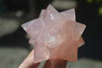 Polished Gemmy Pink Rose Quartz Merkabah Stars x 2 From Ambatondrazaka, Madagascar