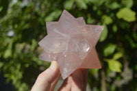 Polished Gemmy Pink Rose Quartz Merkabah Stars x 2 From Ambatondrazaka, Madagascar