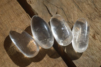 Polished Small Semi Optic Clear Quartz Galet / Palm Stones x 35 From Madagascar