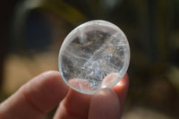 Polished Small Semi Optic Clear Quartz Galet / Palm Stones x 35 From Madagascar