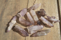 Natural Long Window Amethyst Quartz Crystals  x 12 From Chiredzi, Zimbabwe