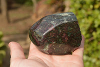 Polished Fluorescent Ruby Corundum In Chrome Verdite Free Forms x 4 From Zimbabwe - TopRock