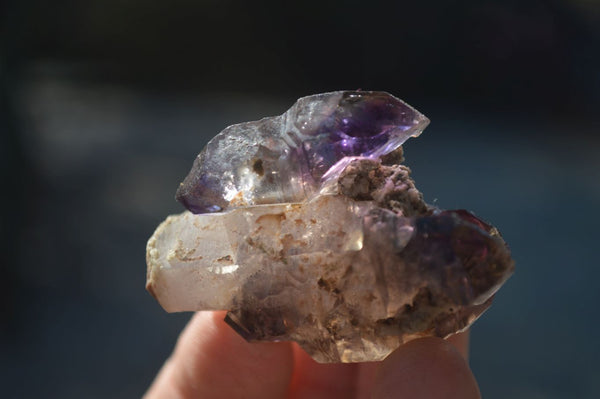 Natural Long Window Amethyst Quartz Crystals  x 12 From Chiredzi, Zimbabwe