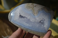 Polished Blue Lace Agate Standing Free Forms  x 2 From Nsanje, Malawi - Toprock Gemstones and Minerals 