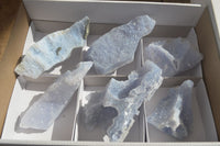 Natural Etched Blue Chalcedony Specimens  x 6 From Nsanje, Malawi