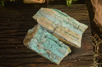 Natural Large Drusy Coated Chrysocolla With Malachite Dolomite Specimens  x 2 From Likasi, Congo