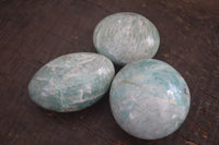 Polished Blue Amazonite Palm Stones  x 12 From Ambositra, Madagascar - Toprock Gemstones and Minerals 