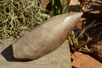 Polished Extra Large Banded Smokey Window Quartz Crystal With Enhydro Water Chamber  x 1 From Zambia - TopRock