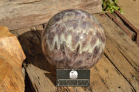 Polished XXL Flower Dream Amethyst Sphere With Custom Palisandre Rosewood Stand  x 2 From Madagascar - TopRock