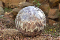 Polished XXL Flower Dream Amethyst Sphere With Custom Palisandre Rosewood Stand  x 2 From Madagascar - TopRock