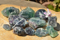 Natural Highly Selected Watermelon Fluorite Cobbed Pieces  x 14 From Uis, Namibia - TopRock