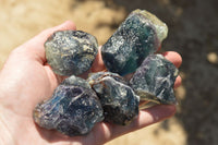 Natural Highly Selected Watermelon Fluorite Cobbed Pieces  x 14 From Uis, Namibia - TopRock