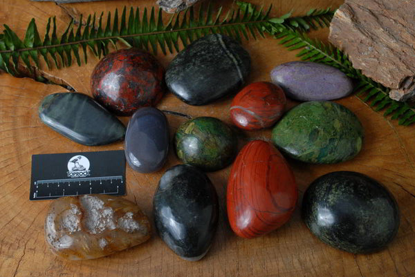 Polished Mixed Gallets Verdite, Carnelian, Jasper, Stichtite, Serpentine, Agate, Chrome Diopside & Budd stone x 12 From Southern Africa - TopRock