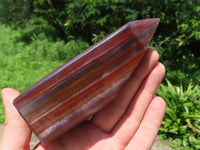 Polished Stunning A Grade Silver & Red Muggle Stone/ Banded Iron Stone Crystal Points x 3 From Prieska, South Africa - TopRock