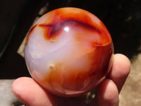 Polished Carnelian Agate Spheres  x 3 From Madagascar - Toprock Gemstones and Minerals 