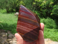 Polished Stunning A Grade Silver & Red Muggle Stone/ Banded Iron Stone Crystal Points x 3 From Prieska, South Africa - TopRock