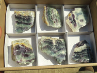 Polished Watermelon Fluorite Slices  x 6 From Uis, Namibia