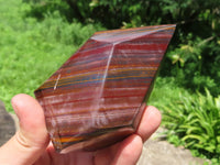 Polished Stunning A Grade Silver & Red Muggle Stone/ Banded Iron Stone Crystal Points x 3 From Prieska, South Africa - TopRock