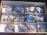 Natural Blue Lace Agate Geode Specimens  x 12 From Nsanje, Malawi - TopRock