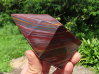 Polished Stunning A Grade Silver & Red Muggle Stone/ Banded Iron Stone Crystal Points x 3 From Prieska, South Africa - TopRock