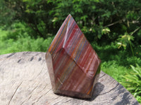 Polished Stunning A Grade Silver & Red Muggle Stone/ Banded Iron Stone Crystal Points x 3 From Prieska, South Africa - TopRock