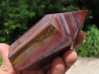 Polished Stunning A Grade Silver & Red Muggle Stone/ Banded Iron Stone Crystal Points x 3 From Prieska, South Africa - TopRock