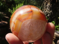 Polished Carnelian Agate Spheres  x 3 From Madagascar - Toprock Gemstones and Minerals 