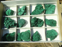 Natural Botryoidal Malachite Specimens  x 12 From Kolwezi, Congo