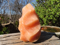 Polished Orange Twist Calcite Flame Sculpture  x 1 From Madagascar