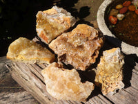 Natural Golden Limonite / Lemonite Quartz Clusters  x 5 From Zambia - Toprock Gemstones and Minerals 