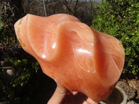 Polished Orange Twist Calcite Flame Sculpture  x 1 From Madagascar