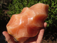 Polished Orange Twist Calcite Flame Sculpture  x 1 From Madagascar