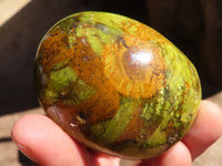 Polished Green Opal Palm Stones  x 12 From Antsirabe, Madagascar - Toprock Gemstones and Minerals 