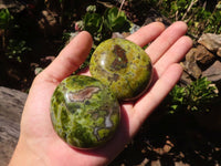 Polished Green Opal Palm Stones  x 12 From Antsirabe, Madagascar - Toprock Gemstones and Minerals 