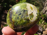 Polished Green Opal Palm Stones  x 12 From Antsirabe, Madagascar - Toprock Gemstones and Minerals 